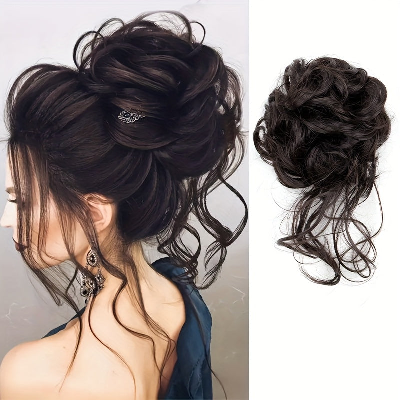 Synthetic Curly Donut Hair Extension - Easy-to-Style for Daily Wear & Christmas Parties, Elegant Women's