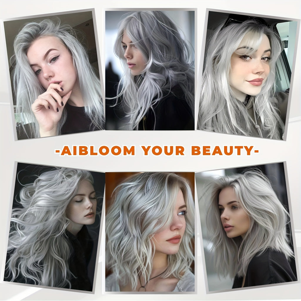 12 Pcs Grey Hair Extensions Clip In ,Curly Wavy Clip In Hair Extensions,20 Inch Synthetic Hair Extensions Clip Ins For Women, Traceless, Vibrant Party Hair - Perfect For Christmas, New Year,Halloween,Cosplay, Music Festival And Daily Use(Silvery Gray)