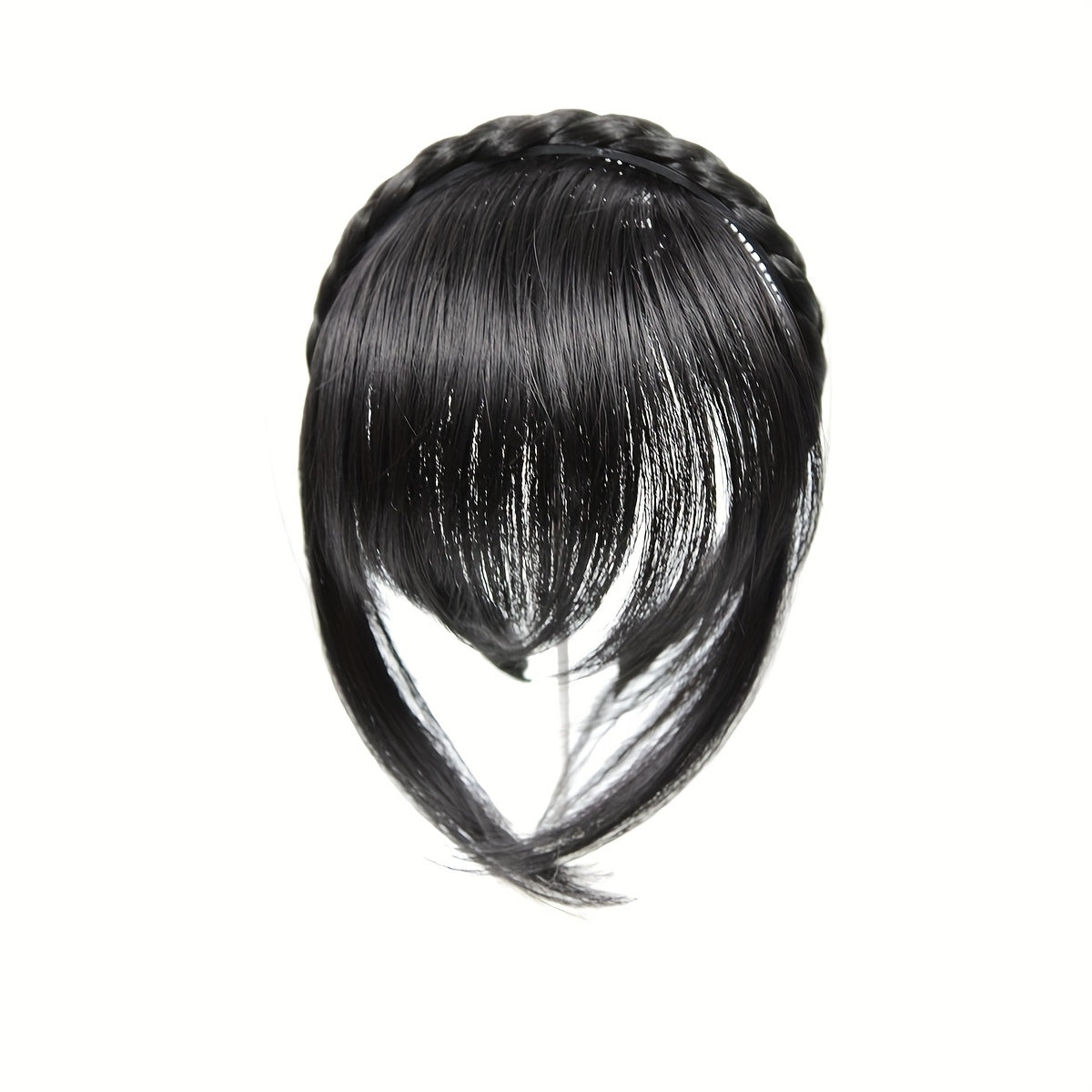 Twist Braid Headband With Bangs Short Straight Synthetic Hair Bangs With Hair Hoop Hair Accessories Halloween Christmas