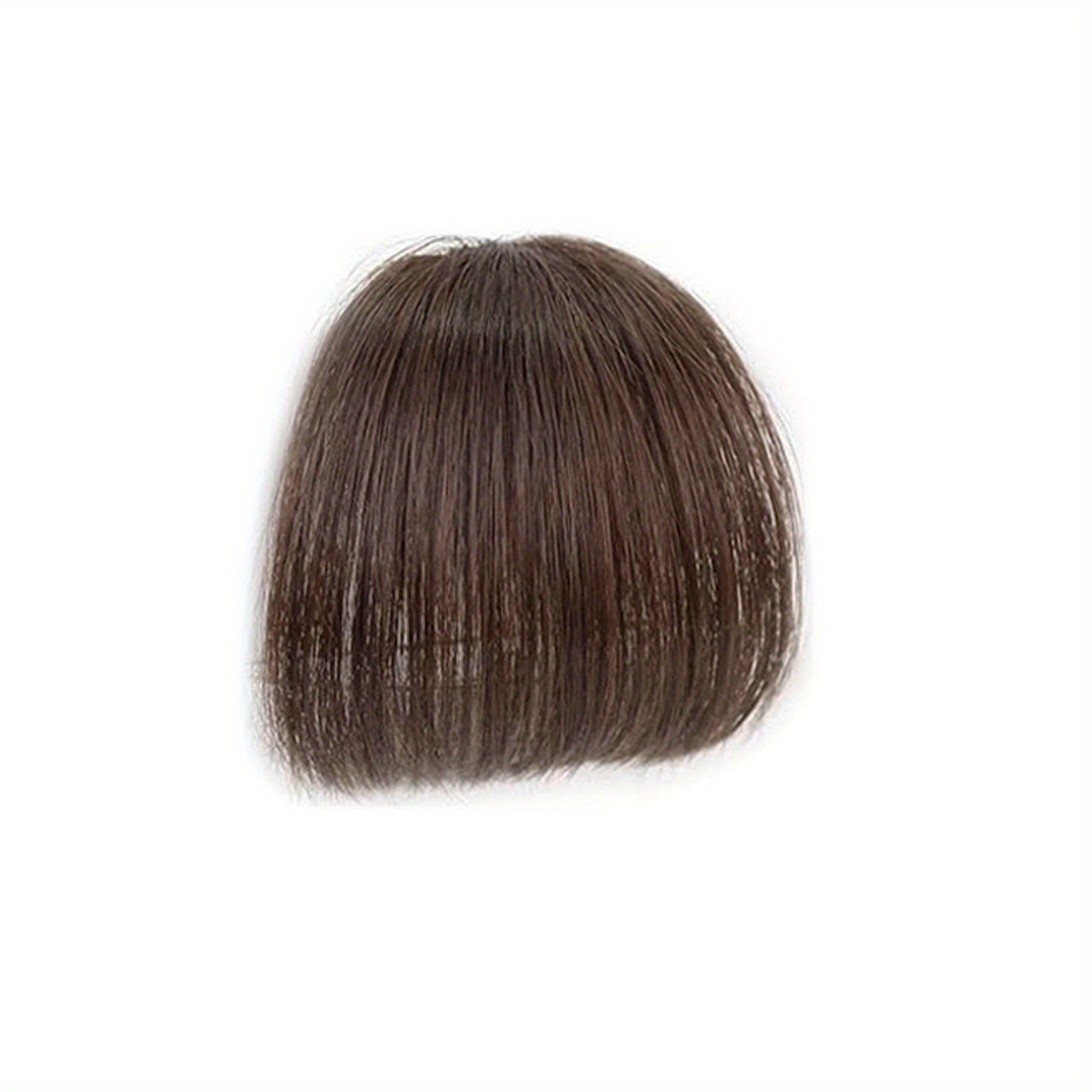 Women's Clip-in Human Hair Bangs - Natural Look Front Fringe Extensions, Easy to Apply No Glue Needed, Dark Brown/Black/, Straight Hairstyle for Everyday & Special Events - Salon-Quality Hairpiece for Added Volume & Dimension