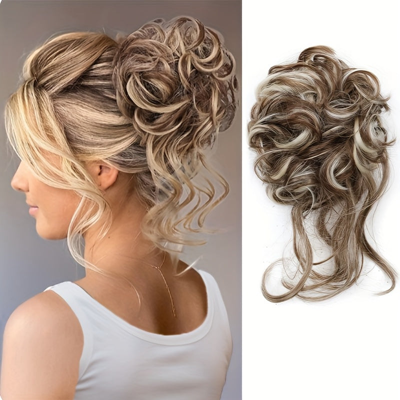 Synthetic Curly Donut Hair Extension - Easy-to-Style for Daily Wear & Christmas Parties, Elegant Women's