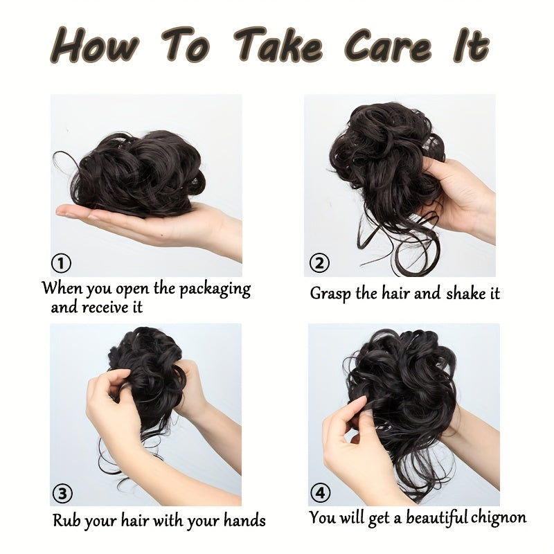 Synthetic Curly Donut Hair Extension - Easy-to-Style for Daily Wear & Christmas Parties, Elegant Women's