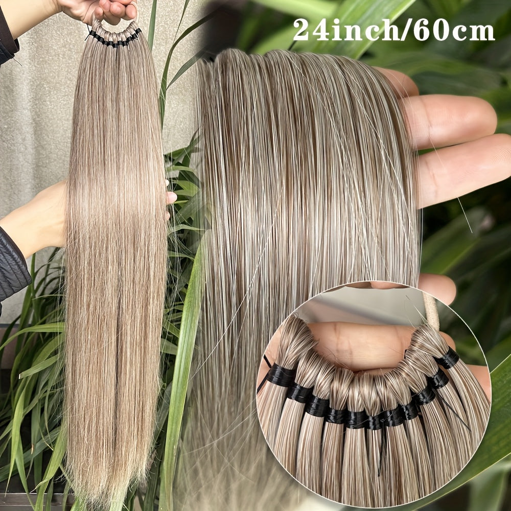 Long Straight Ponytail Extension Wrap Around Ponytail Clip in Hair Extensions, High-Temperature Resistant Synthetic Fiber Hairpiece, Easy to Wear for Daily Use, One Size Fits All Halloween