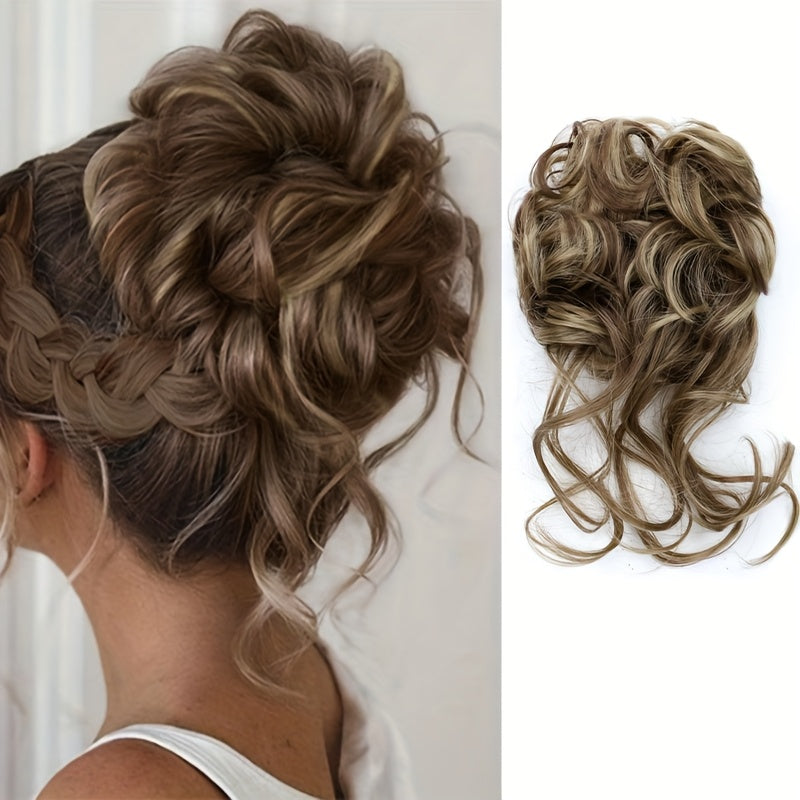 Synthetic Curly Donut Hair Extension - Easy-to-Style for Daily Wear & Christmas Parties, Elegant Women's