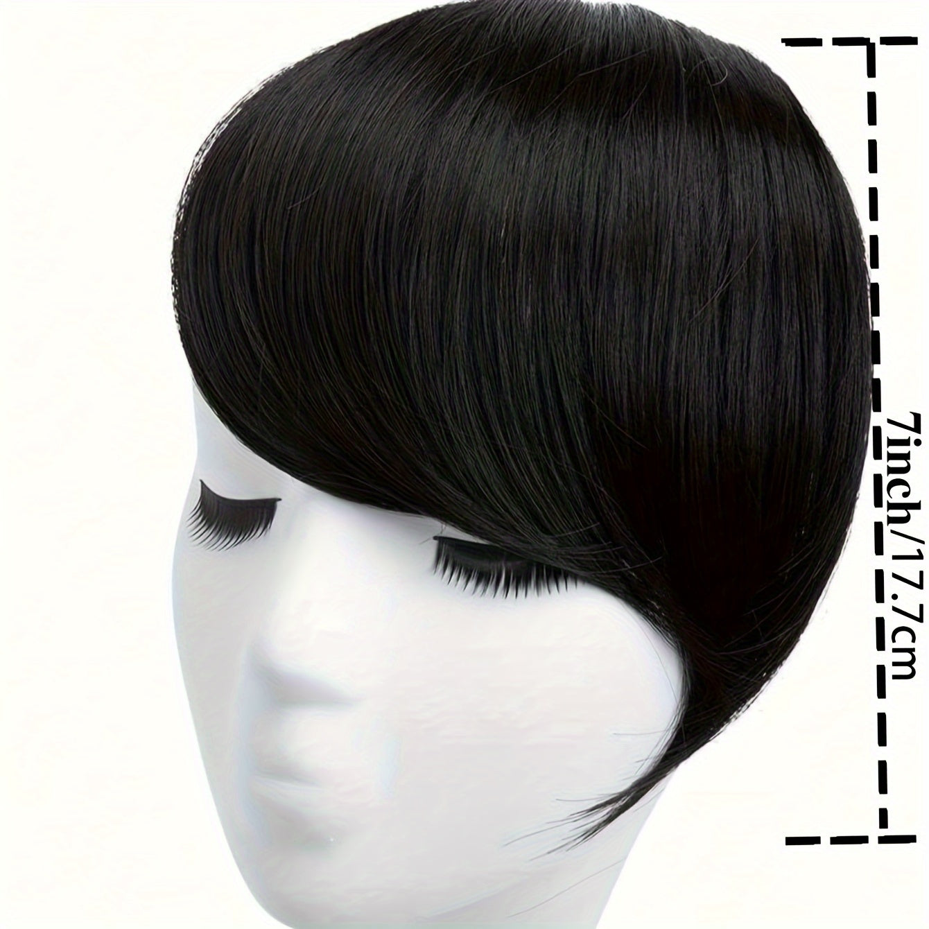 Women's Basic Style Clip-In Side Swept Bangs Extension, Thick Natural-Looking Fringe, Synthetic Straight Hair, Suitable for All Users