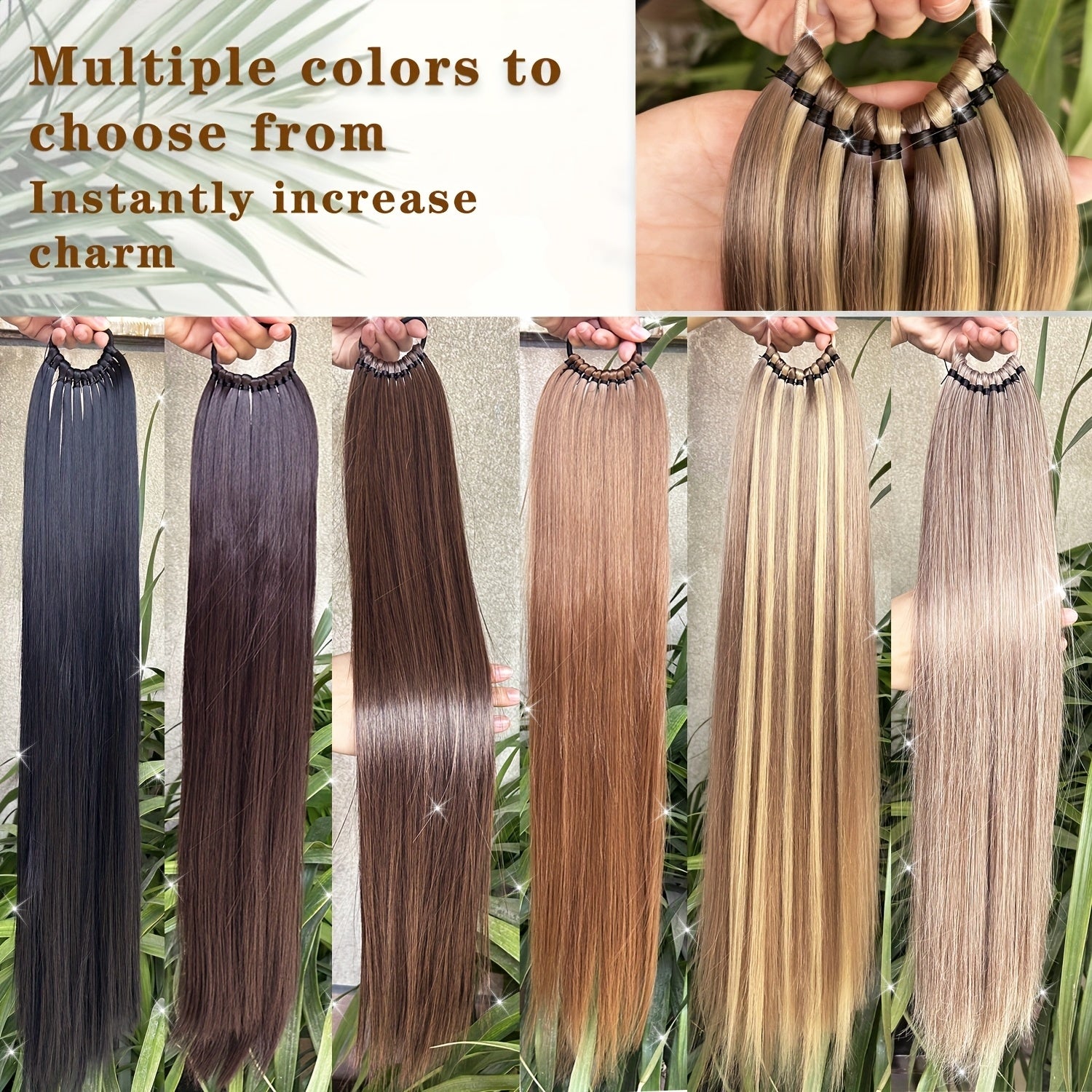 Long Straight Ponytail Extension Wrap Around Ponytail Clip in Hair Extensions, High-Temperature Resistant Synthetic Fiber Hairpiece, Easy to Wear for Daily Use, One Size Fits All Halloween
