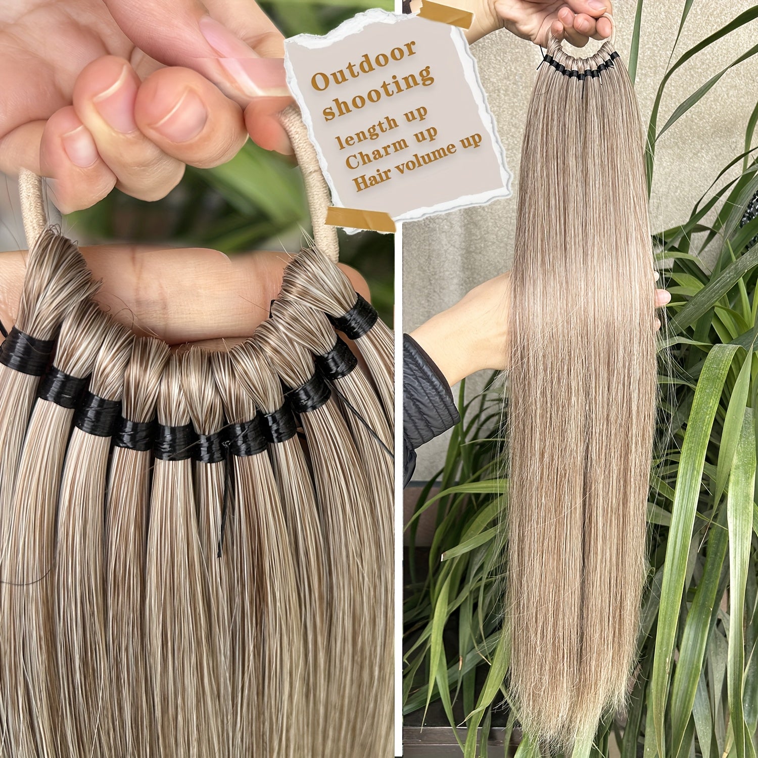 Long Straight Ponytail Extension Wrap Around Ponytail Clip in Hair Extensions, High-Temperature Resistant Synthetic Fiber Hairpiece, Easy to Wear for Daily Use, One Size Fits All Halloween