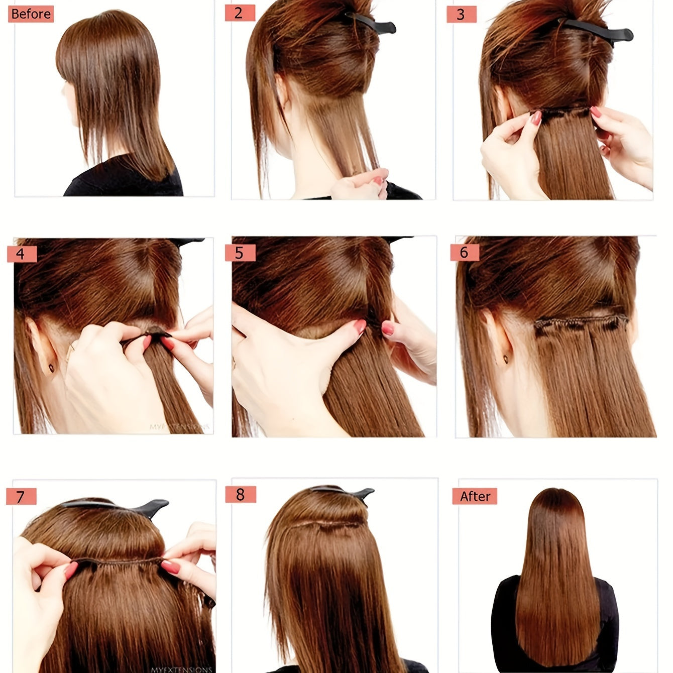 6pcs Long Straight Highlighted Hair Extensions with Clips - Chocolate Brown & Blonde Strands for All Hair Types, Easy Clip-In for Natural Look, Versatile Hair Styling, Sleek Hair Extensions, Secure Clip Attachments