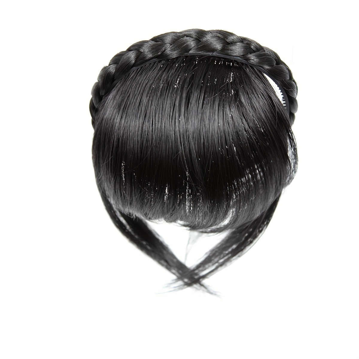Twist Braid Headband With Bangs Short Straight Synthetic Hair Bangs With Hair Hoop Hair Accessories Halloween Christmas