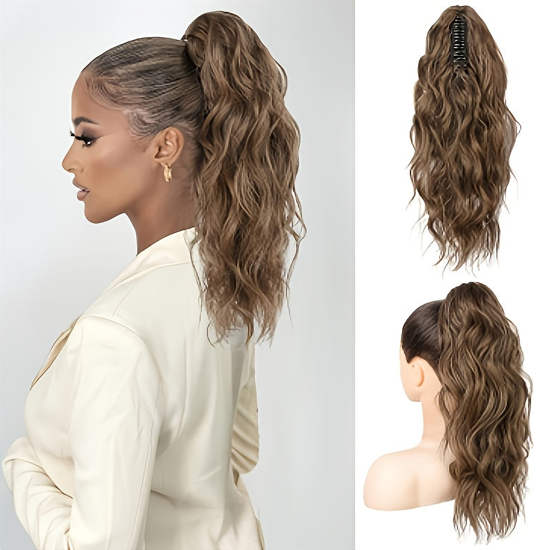 45.72cm Women's Clip-In Ponytail Extension - Heat-Resistant Synthetic Hair for Parties, Cosplay & Special Events - Natural Look, Easy to Style, Fits All Ethnicities