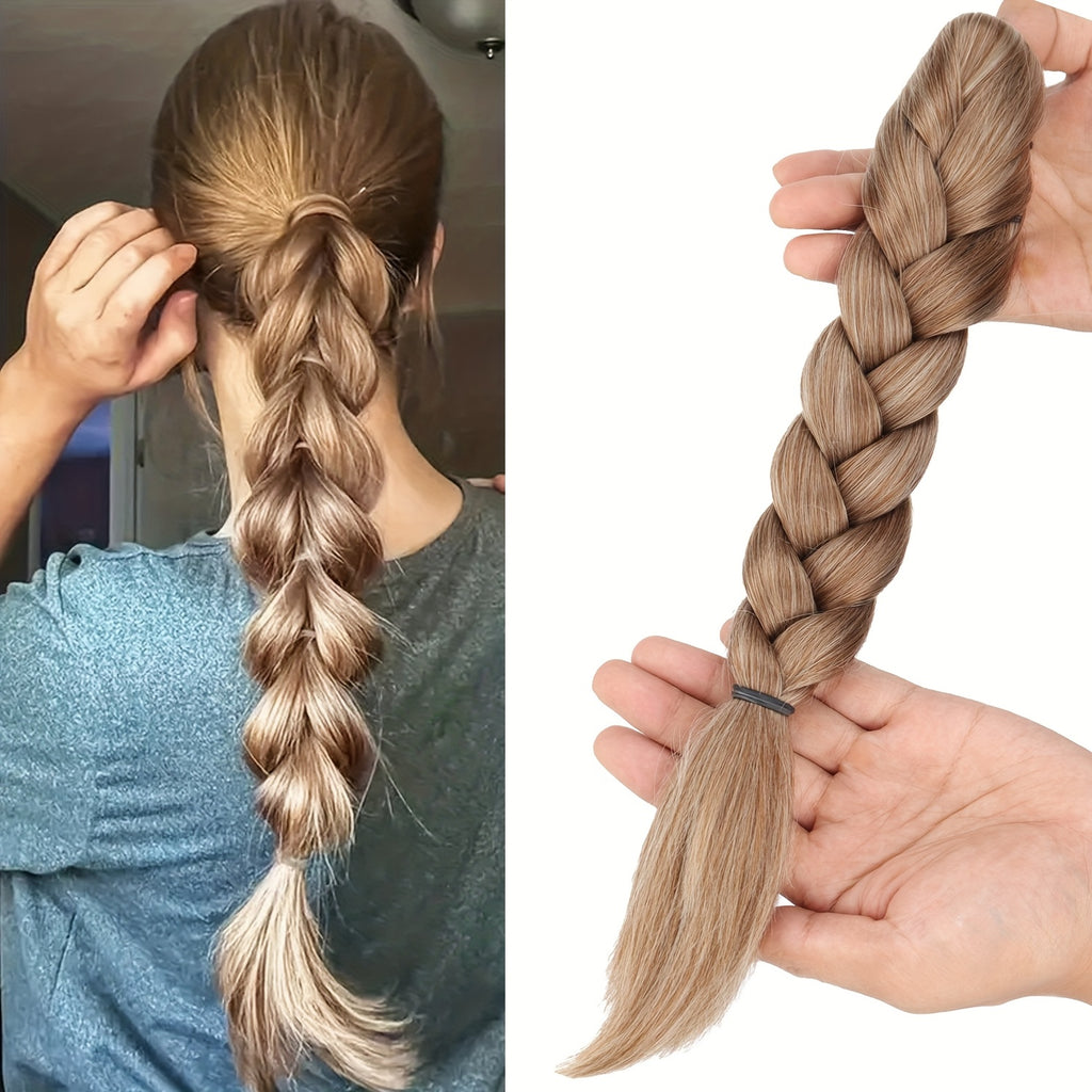 MERISIHAIR Women'S Synthetic Straight Ponytail Braided Hair Extensions - Natural Look with Claw Clips, Secure Hold for Halloween, Weddings, Parties & Everyday Use, Ponytail Hair Extensions, Party Hairpiece, Secure Clip Attachment