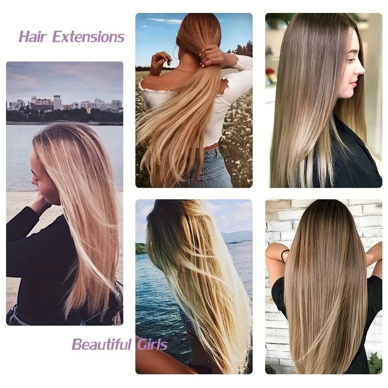 Elegant Women'S Long Straight Hair Extensions - Heat-Resistant, Synthetic Clips for Blonde & Black Hair, Daily Use, Stylish Hairpiece | Heatresistant Hairpiece | Durable Hairpiece