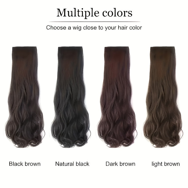 [Elegant Hair Extensions] 3pcs Elegant Women's Natural Wave Hair Extensions Set | Clip-In Wig Pieces, Soft & Fluffy, Lightweight Texture, Seamless Design - Perfect for Daily Wear & Parties