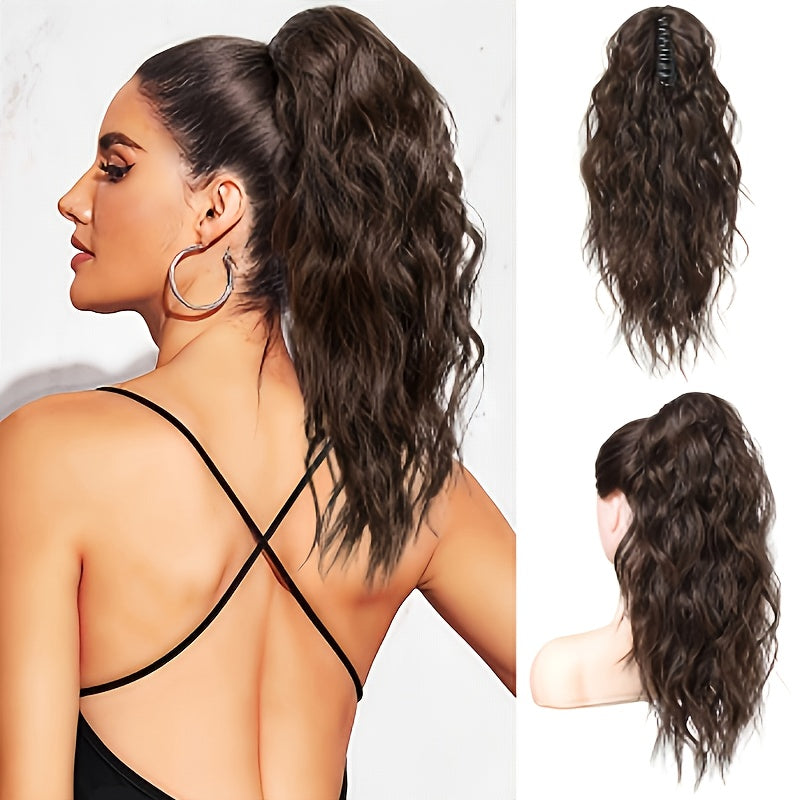 45.72cm Women's Clip-In Ponytail Extension - Heat-Resistant Synthetic Hair for Parties, Cosplay & Special Events - Natural Look, Easy to Style, Fits All Ethnicities