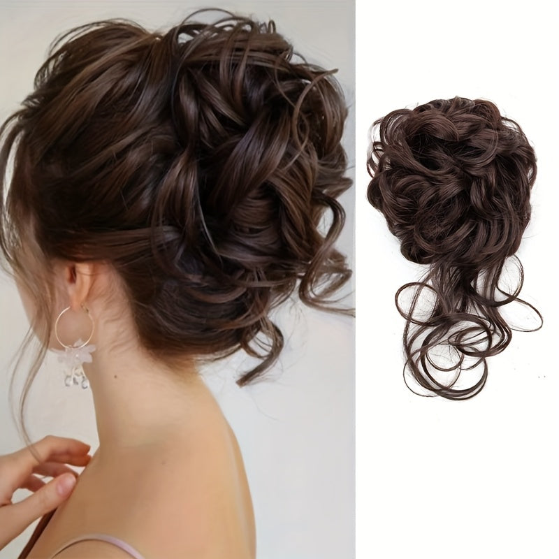 Synthetic Curly Donut Hair Extension - Easy-to-Style for Daily Wear & Christmas Parties, Elegant Women's