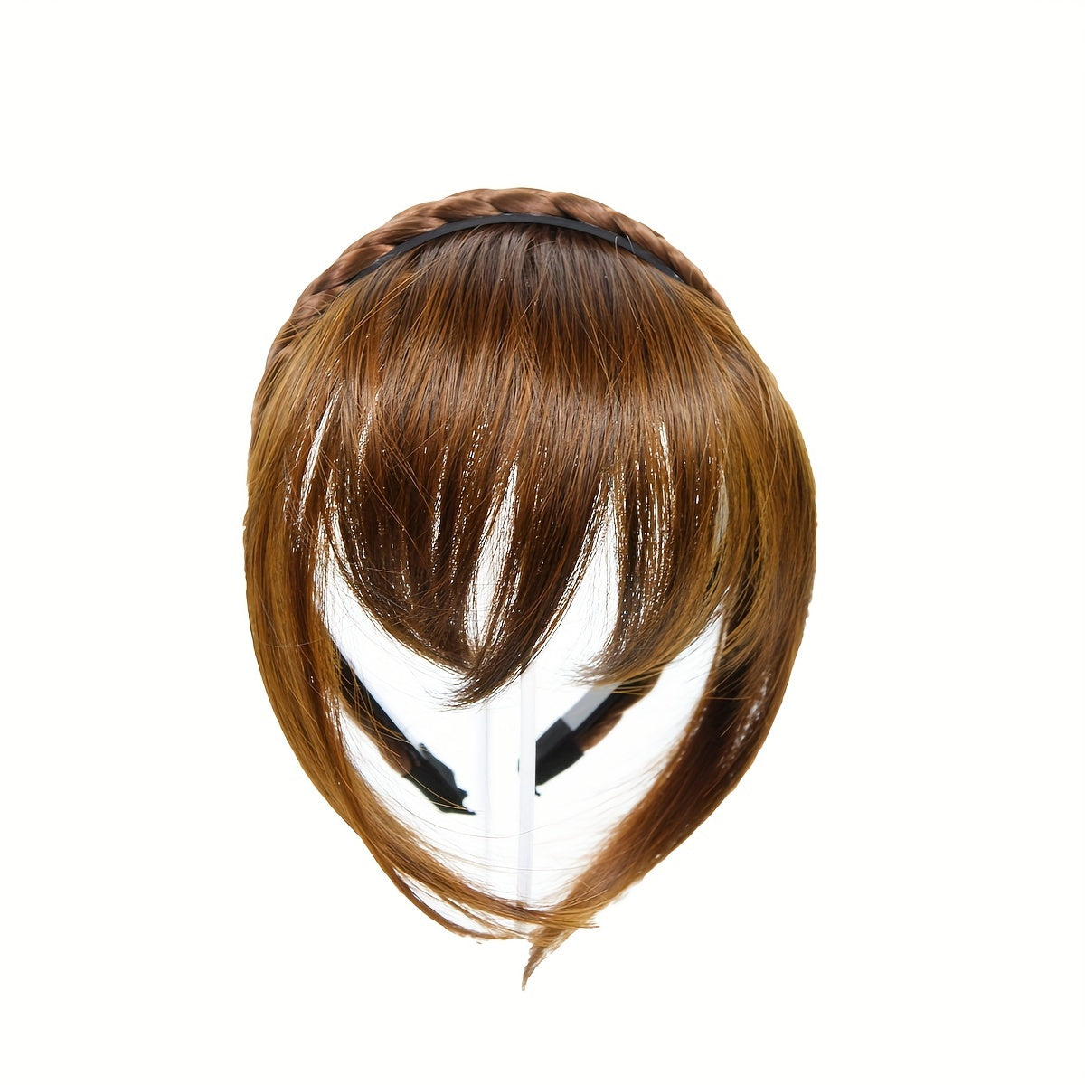 Twist Braid Headband With Bangs Short Straight Synthetic Hair Bangs With Hair Hoop Hair Accessories Halloween Christmas