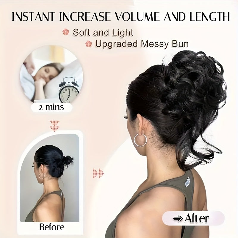 Synthetic Curly Donut Hair Extension - Easy-to-Style for Daily Wear & Christmas Parties, Elegant Women's