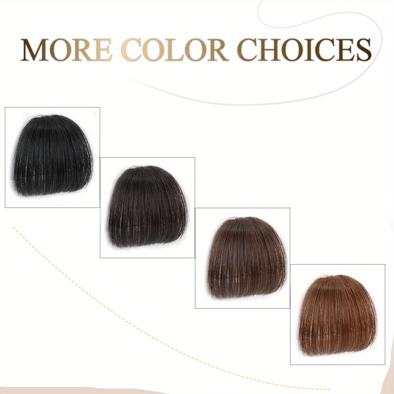 Women's Clip-in Human Hair Bangs - Natural Look Front Fringe Extensions, Easy to Apply No Glue Needed, Dark Brown/Black/, Straight Hairstyle for Everyday & Special Events - Salon-Quality Hairpiece for Added Volume & Dimension