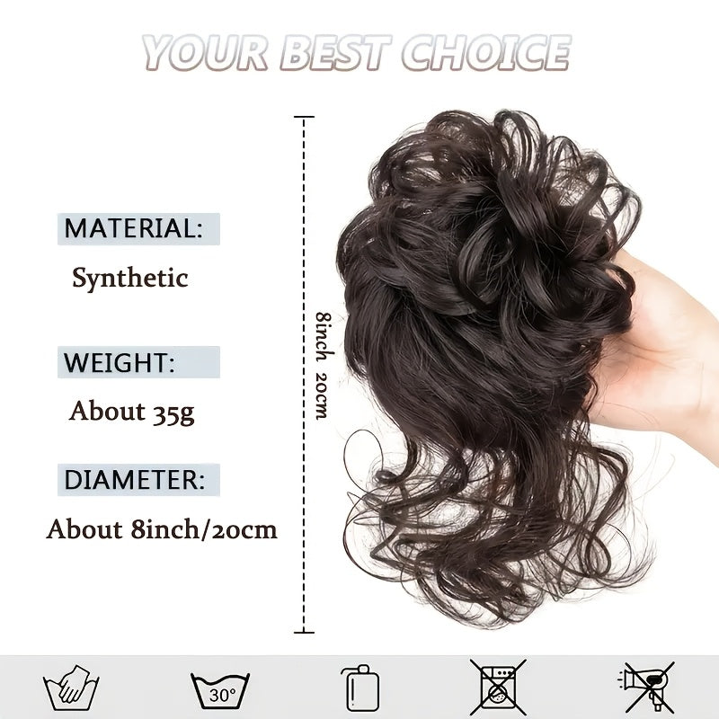 Synthetic Curly Donut Hair Extension - Easy-to-Style for Daily Wear & Christmas Parties, Elegant Women's