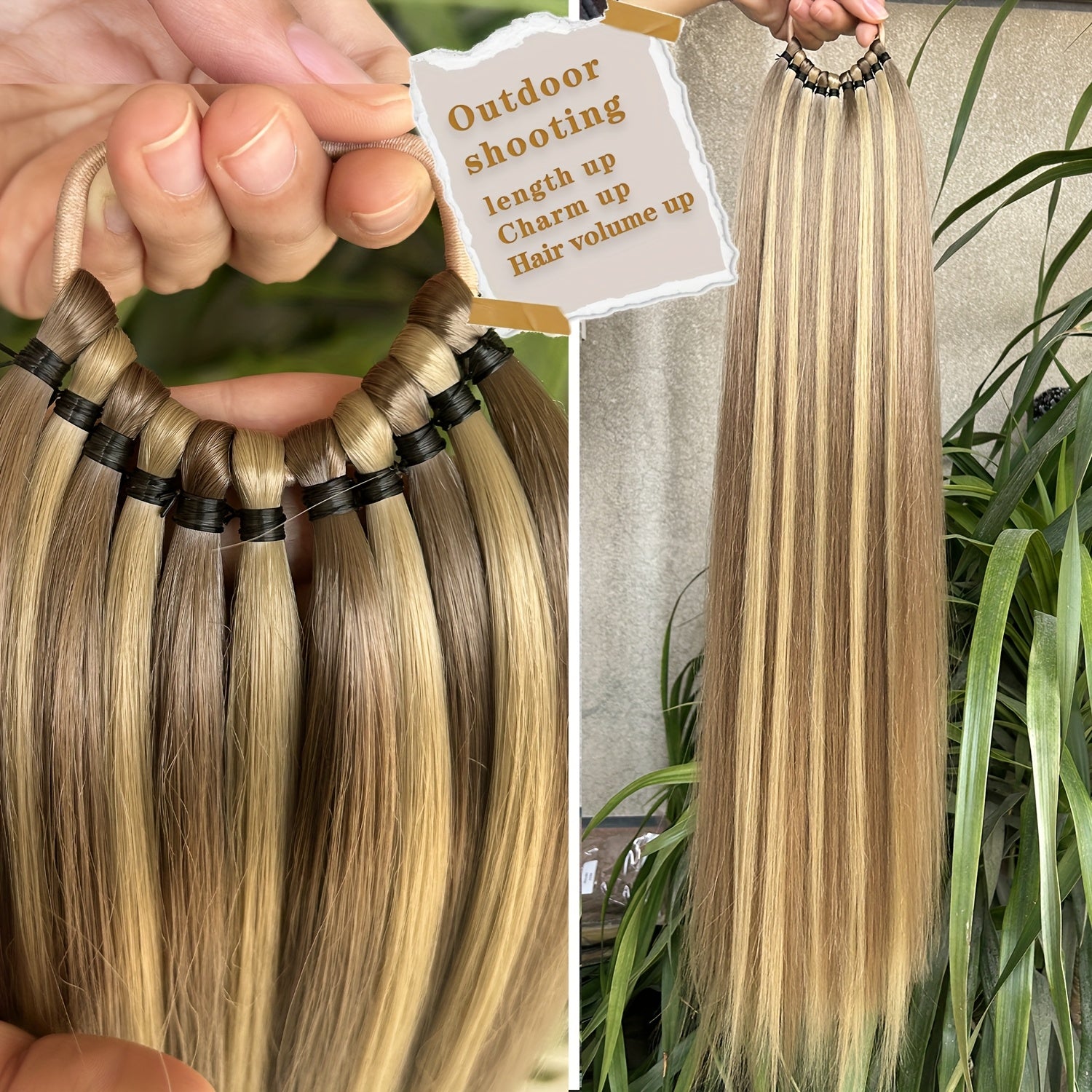 Long Straight Ponytail Extension Wrap Around Ponytail Clip in Hair Extensions, High-Temperature Resistant Synthetic Fiber Hairpiece, Easy to Wear for Daily Use, One Size Fits All Halloween