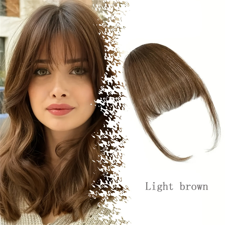 1pc Elegant Synthetic Bangs Hair Clip, Natural Full Bangs Hair Accessories for Daily Wear, Deep Brown, Black, Bangs Hair Accessories
