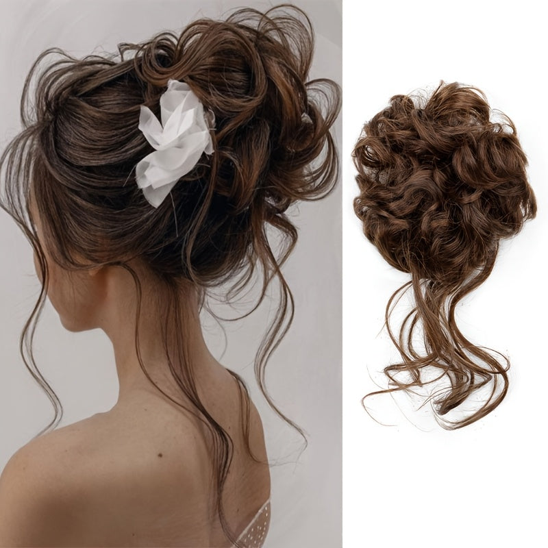 Synthetic Curly Donut Hair Extension - Easy-to-Style for Daily Wear & Christmas Parties, Elegant Women's
