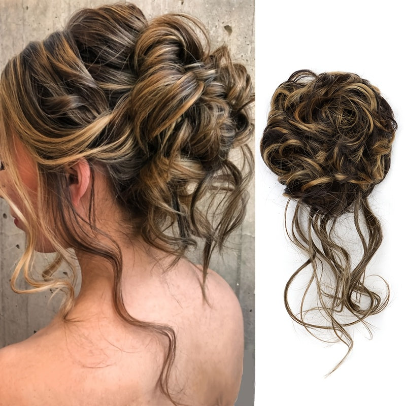 Synthetic Curly Donut Hair Extension - Easy-to-Style for Daily Wear & Christmas Parties, Elegant Women's