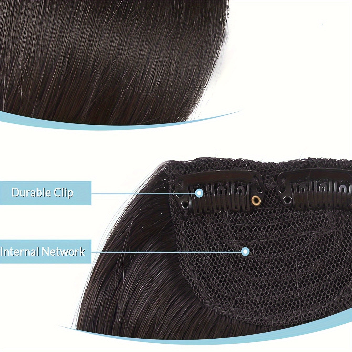 Women's Basic Style Clip-In Side Swept Bangs Extension, Thick Natural-Looking Fringe, Synthetic Straight Hair, Suitable for All Users