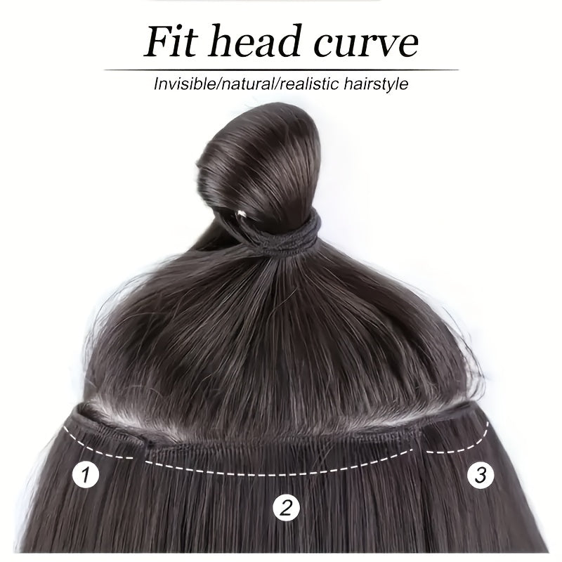 [Elegant Hair Extensions] 3pcs Elegant Women's Natural Wave Hair Extensions Set | Clip-In Wig Pieces, Soft & Fluffy, Lightweight Texture, Seamless Design - Perfect for Daily Wear & Parties